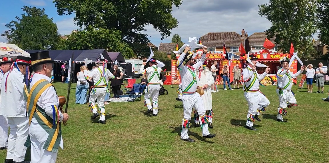 Morris dancers performing at EdFest, Edmonds Park